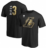 Men's Los Angeles Lakers 3 Anthony Davis Black 2020 NBA Finals Champions Court Vision Name & Number T-Shirt,baseball caps,new era cap wholesale,wholesale hats